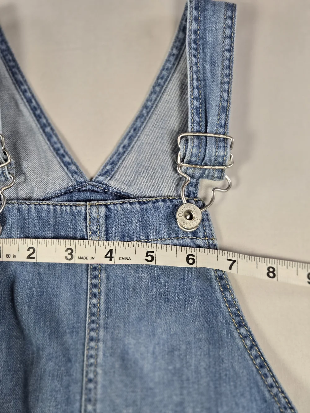 Vintage Y2K OshKosh B'gosh Girls Denim Vestbak Jumper Dress Size 6X